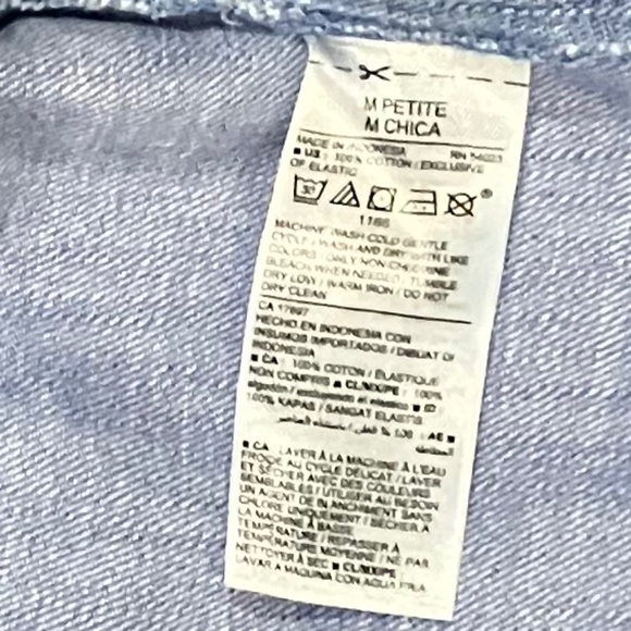 Jumpsuit Wide Leg Silhouette Size Medium Petite Blue - Picture 4 of 7